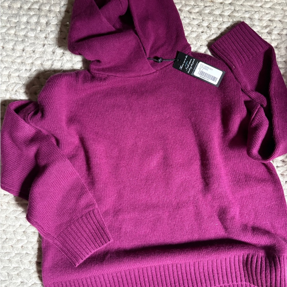 NWT hooded wool cashmere blend sweater